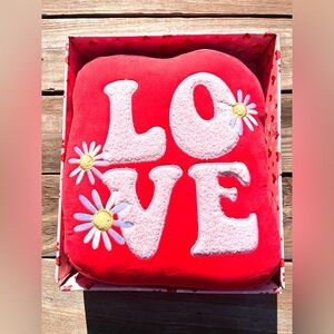 Love & Daisy Plush Cushion with Removable Heat Pack. New. Valentine's Day Gift.
